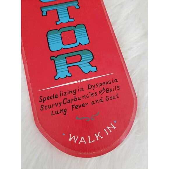 Vintage Wood Sign‎ MCM Retro Decor Japan APCO Wall Hang DOCTOR MD Office Gift - Picture 2 of 7